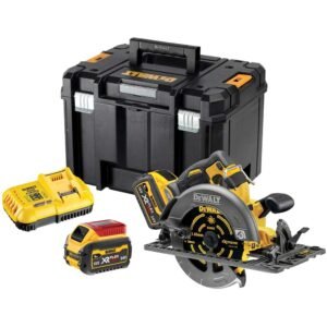 DeWalt DCS579 54v XR Cordless Brushless FLEXVOLT High Power Rail Compatible Circular Saw 190mm 2 x 6ah Li-ion Battery Charger Case
