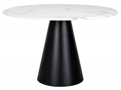 Degas White Marble Effect 4 Seater Pedestal Dining Table
