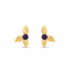Demeter's Grace African Amethyst Floral Stud Earrings