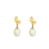 Demeter's Hope Leaf Pearl Drop Earrings