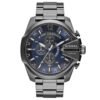 Diesel DZ4329 Mega Chief Chronograph Blue Dial Gunmetal Ion-plated Men's Watch