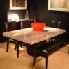 Espresso Marble Pedestal Dining Table - Variation Available