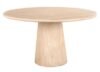 Fictus Travertine Beige 6 Seater Round Pedestal Dining Table