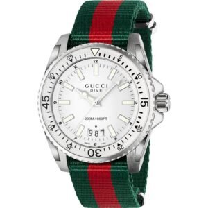 Gucci YA136207 Dive White Dial Men's Watch