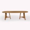 Hawthorne Outdoor Oval Dining Table Natural Teak Wood
