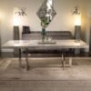 Horizon Marble Dining Table with Chrome Pedestal Base - Variation Available