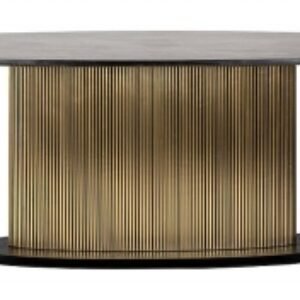 Ironville Brass Ribbed 10 Seater Oval Pedestal Dining Table