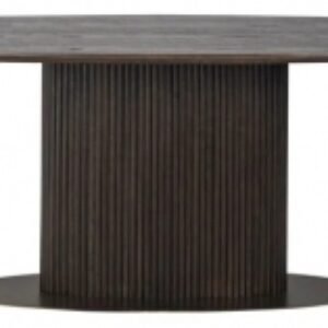 Luxor Brushed Brass Ribbed 12 Seater Oval Pedestal Dining Table