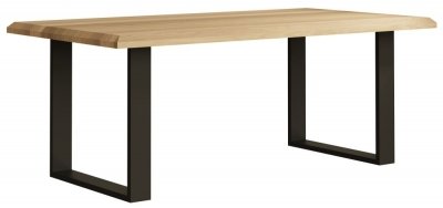 Malmo Oak 180cm Dining Table with Black Metal U Legs - 6 Seater