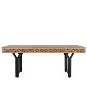 Marlee Mango Wood Geometric 8 Seater Dining Table - 200cm