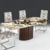 Mayfair Marble Pedestal Dining Table - Variation Available