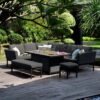Maze Pulse Charcoal Fire Pit Table Corner Garden Dining Set