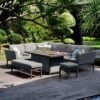 Maze Pulse Flanelle Fire Pit Table Corner Garden Dining Set
