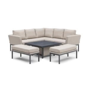 Maze Pulse Oatmeal Square Rising Table Corner Garden Dining Set