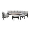 Maze Vancouver Dove Grey Rising Table Corner Garden Dining Set with Armchair