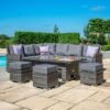 Maze Victoria Grey Rattan Rising Table Corner Garden Dining Set