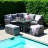 Maze Victoria Grey Rattan Square Rising Table Corner Garden Dining Set