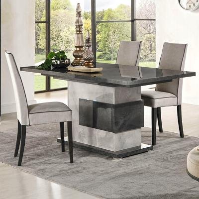 Milo Italian Grey 6-8 Seater Extending Pedestal Dining Table