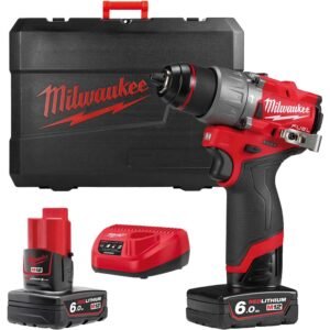 Milwaukee M12 FPD2 Fuel 12v Cordless Brushless Combi Drill 2 x 6ah Li-ion Battery Charger Case