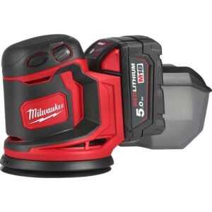 Milwaukee M18 BOS125 18v Cordless Random Orbital Disc Sander 125mm 2 x 5ah Li-ion Battery Charger Bag