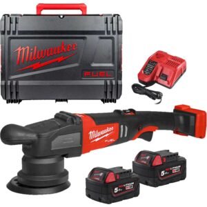 Milwaukee M18 FROP15 Fuel 18v Cordless Brushless Random Orbit Polisher 125mm 2 x 5ah Li-ion Battery Charger Case