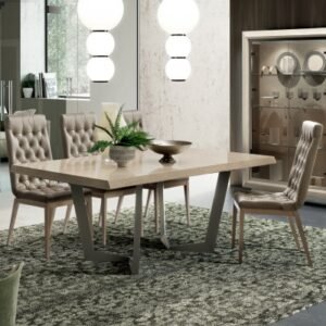 Modum Elite Sand Birch Italian 6-8 Seater Extending Dining Table