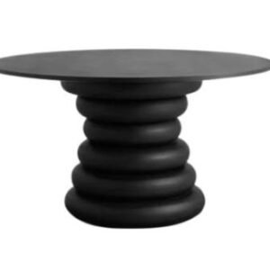 NORDAL Yalu Black 6 Seater Round Dining Table