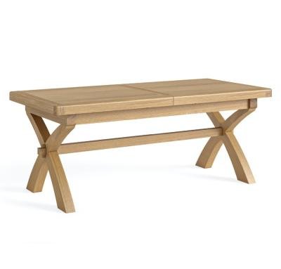 Normandy Oak 8-10 Seater Extending Dining Table with Cross Leg - 200cm-245cm