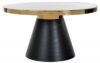 Odin White Marble Effect 6 Seater Round Pedestal Dining Table with Gold Trim