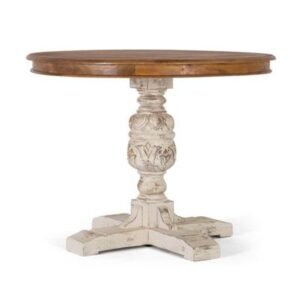 Pescara Mango Wood 2 Seater Round Pedestal Dining Table - 100cm