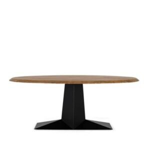 Pisa Acacia Wood 8 Seater Oval Pedestal Dining Table - 200cm