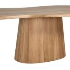 Riva Natural Oak Abstract Shape 8 Seater Pedestal Dining Table
