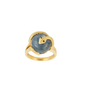Sarpe Kyanite & Black Spinel Guarding Snake Ring