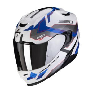 Scorpion Exo 520 Evo Full Face Motorcycle Helmet Elan White Blue
