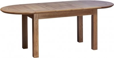 Shaker Oak Large D-End 6-8 Seater Extending Dining Table - 161.5cm-211.5cm