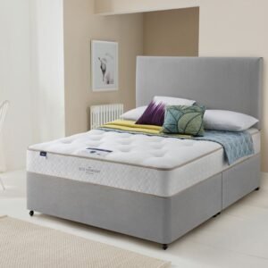 Silentnight Amsterdam Miracoil Ortho Divan Bed Set, Double, 2 Drawers, No Headboard Required, Sandstone