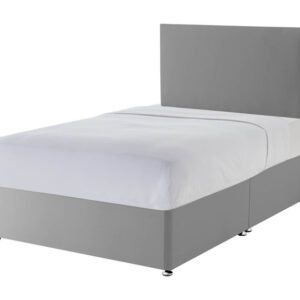 Silentnight Slate Grey Divan Bed, Double, No Storage, Matching Selene Headboard
