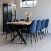 Toulon Natural Oak 10 Seater Dining Table with Black Cross Legs - 240cm