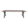 Toulon Smoked Oak 14 Seater Dining Table with Black Cross Legs - 300cm