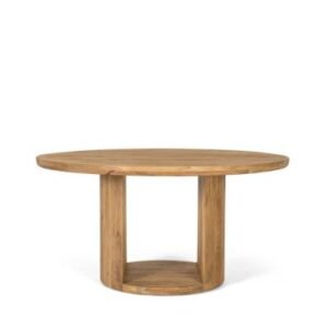 Trieste Natural Mango Wood 6 Seater Round Pedestal Dining Table - 150cm