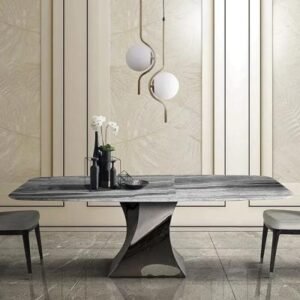 Twist Marble Pedestal Dining Table - Variation Available