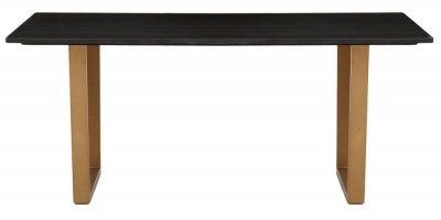Varana Black Marble 6 Seater Dining Table with Gold Base