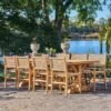 Volos Natural Teak Wood 10 Seater Garden Dining Table - 240cm