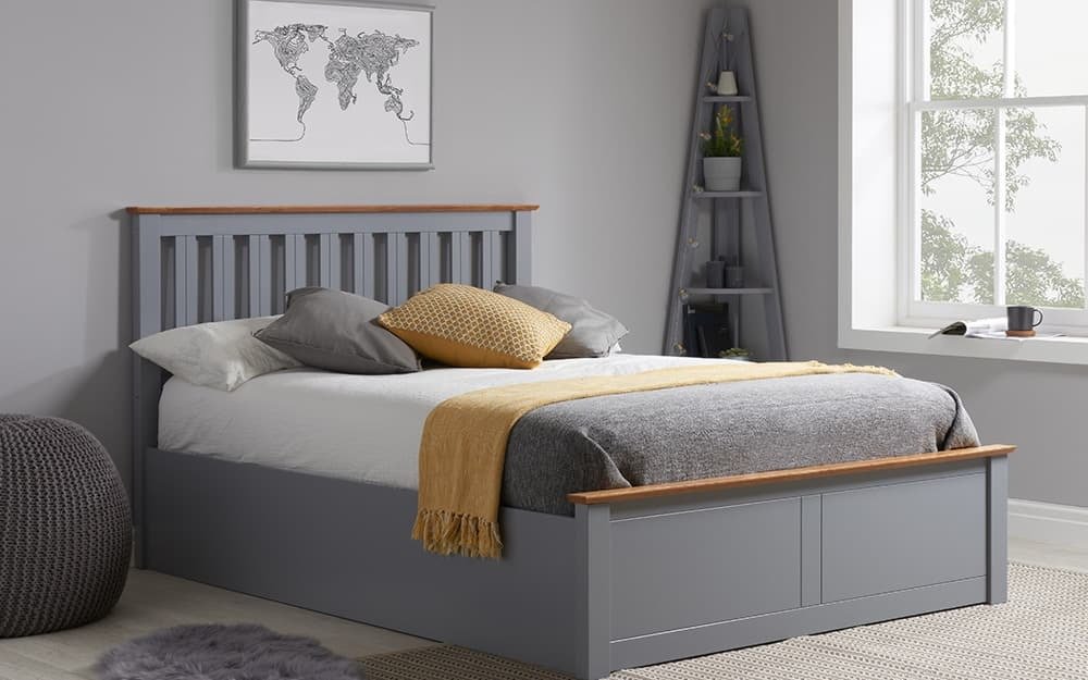 Birlea Phoenix Wooden Ottoman Bed Frame, Single, Grey