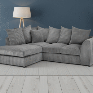 Harley Jumbo Sofa Grey Left Hand Facing Corner