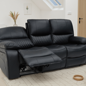 Orla Electric Recliner Sofa Black 3 Seater