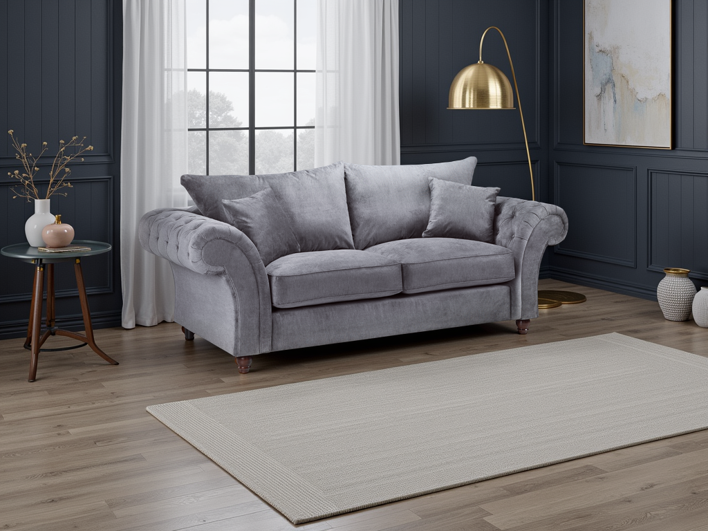 Windsor Fullback Sofa Grey 3 Seater