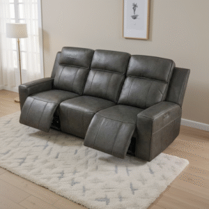Barcelona Electric Recliner Sofa Grey 3 Seater
