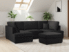 Carnaby Sofa Plush Black U Shape Corner