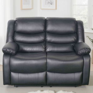 Conrad Manual Recliner Sofa Black 2 Seater